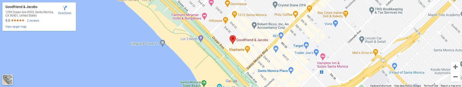 A map of the location of goodfriend & jacobs.